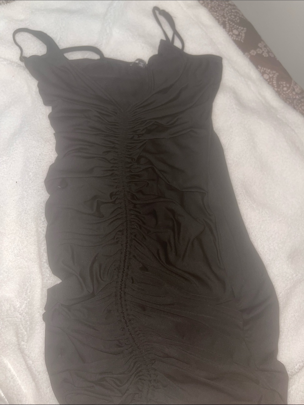 Black Ruched Bodycon Dress - Women